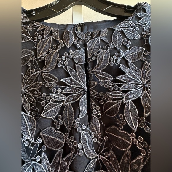 NWT Milly Shayna Foiled Guipure Dress 6 Black Silver Lace - Picture 7 of 12